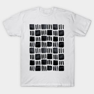 Watercolor abstract squares - black and white T-Shirt